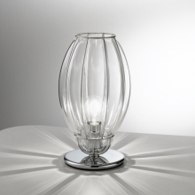 Lampe à poser avec un diffuseur en verre de Murano transparent