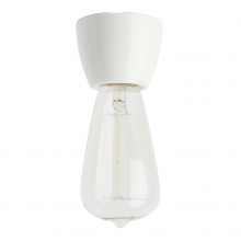 Plafonnier ampoule en céramique blanc brillant