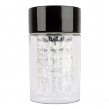 Plafonnier avec couronne en perles et gouttes de verre cristal avec socle en céramique noir
