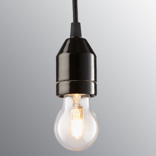 Suspension ampoule minimaliste en porcelaine noire