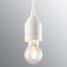 Suspension ampoule minimaliste en porcelaine blanche