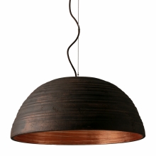 Suspension demi sphère avec couleurs rouille et feuille de cuivre, diamètre de 60cm
