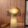 Lampe de table Lilly avec base en verre fum satin et abat-jour en verre fum clair