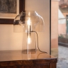 Lampe de table Lilly avec base et abat-jour en verre transparent