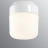 Luminaire OHM en cramique blanche avec verre blanc mat
