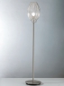 Lampadaire moderne en métal avec un diffuseur transparent...