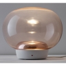 Lampe de table avec verre couleur cuivre et support blanc