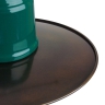 Céramique de couleur vert " Anglais" et détail d'un réflecteur en laiton avec aspect bruni