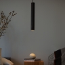 Lampe  suspension Pipe en surface carbone noir, grand modle