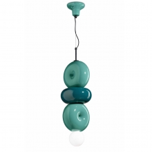 Lampe suspendue en trois parties Bumbum en turquoise/vert ptrole/turquoise