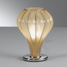 Lampe  poser moderne avec diffuseur en verre de Murano couleur ambre