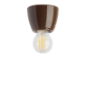 Plafonnier ampoule en cramique marron brillant